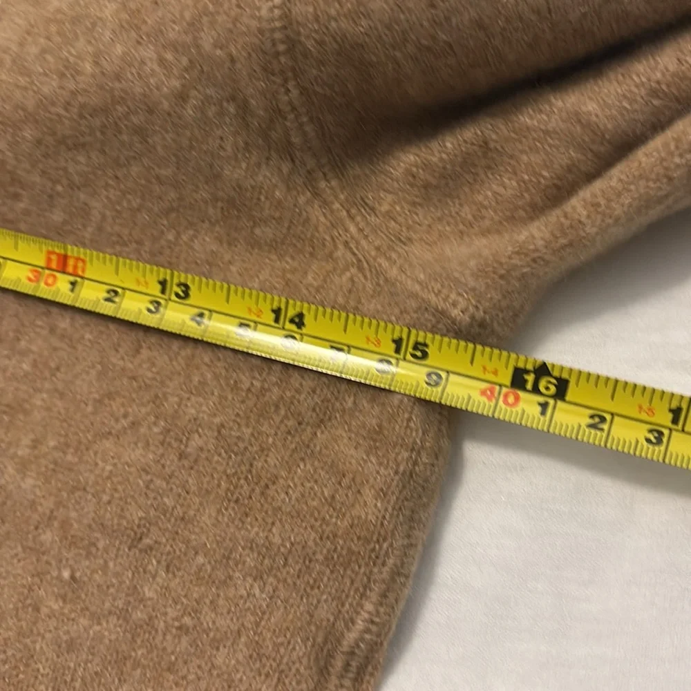 Saks Fifth Avenue Tan Cowl Neck 100% Cashmere sweater SZ small luxurious soft - Picture 5 of 13